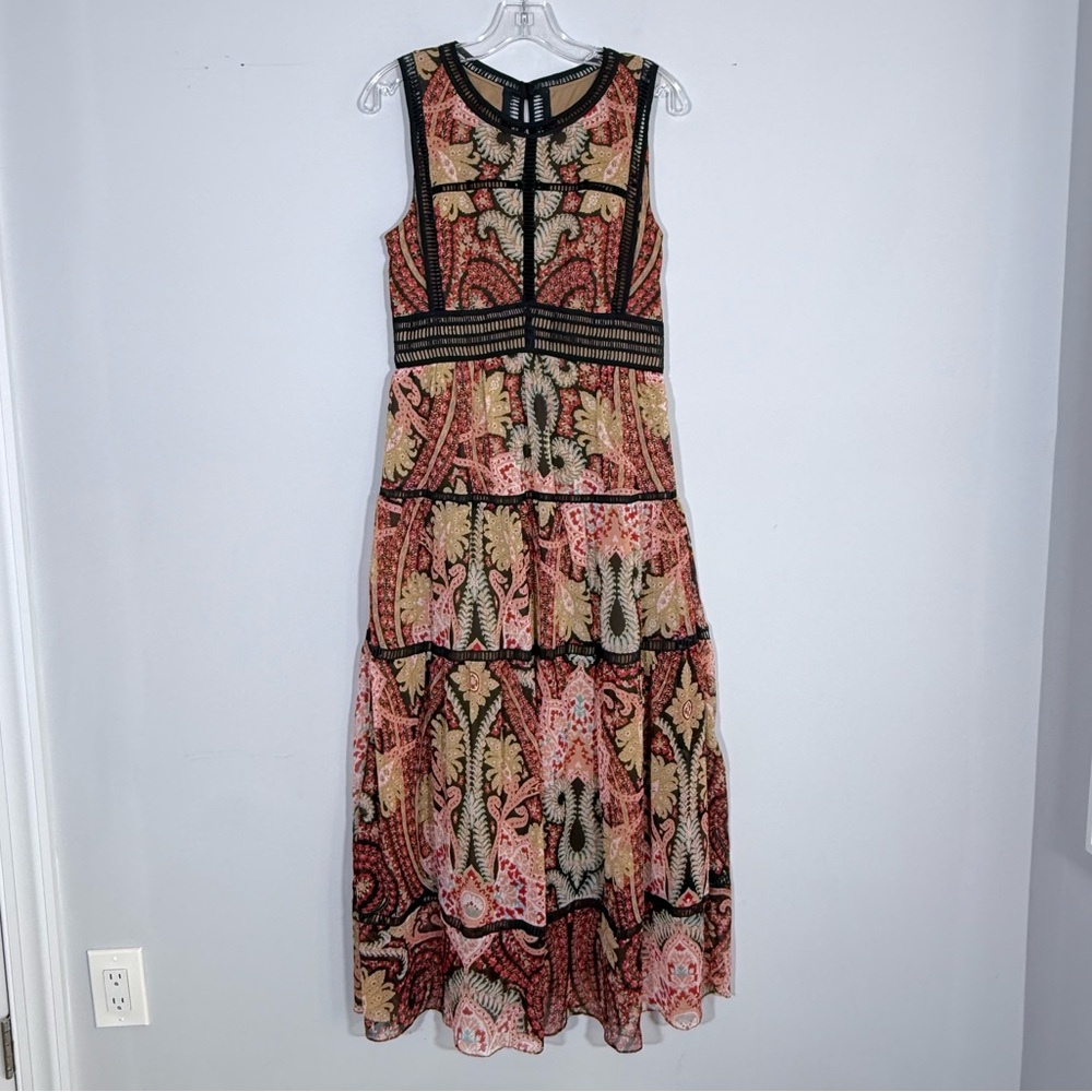 Ranna Gill Anthropologie Claudette Paisley Maxi Dress Size 6 Boho - Picture 6 of 16